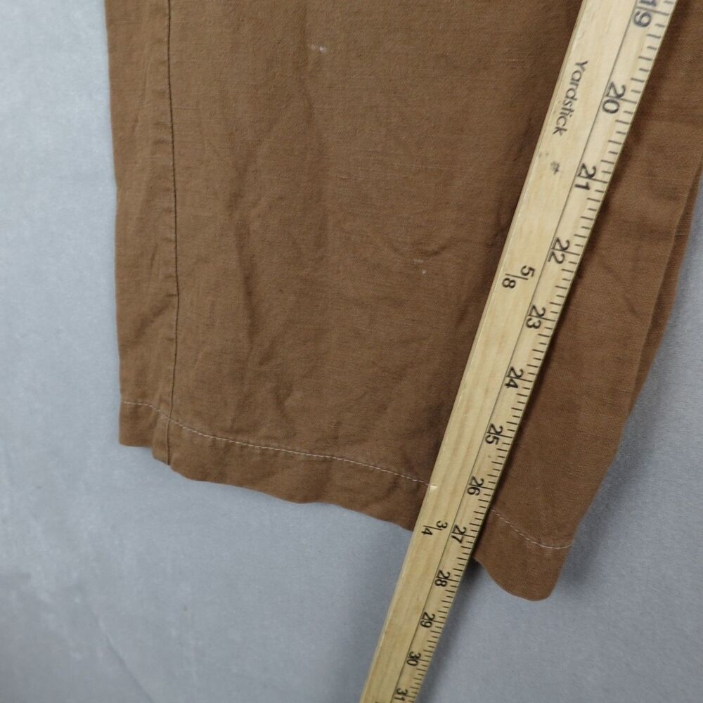 Eileen Fisher Wide Leg Pants Womens M Tan Khaki Straight Trousers - Picture 4 of 11
